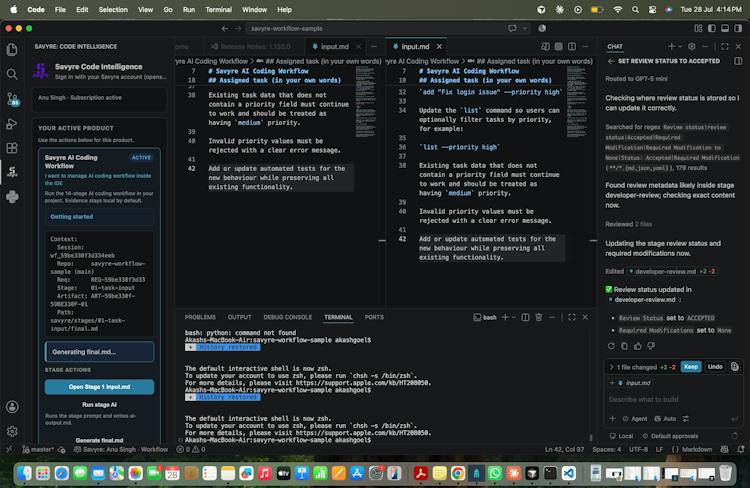 Savyre AI Coding Workflow